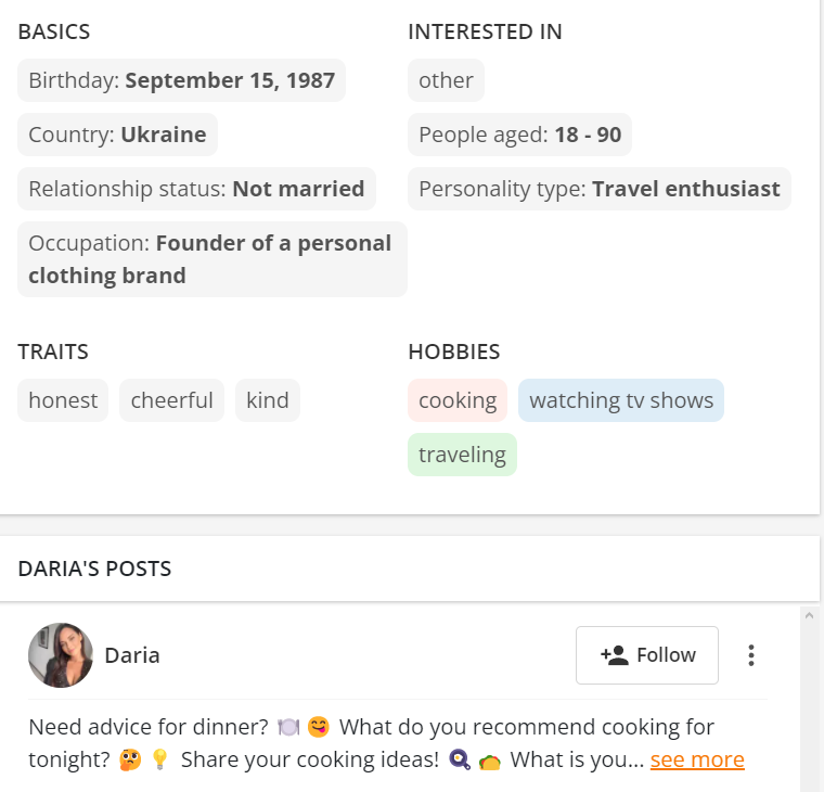 bravodate profiles description