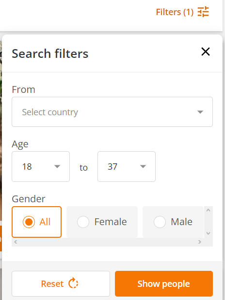 bravodate search filters